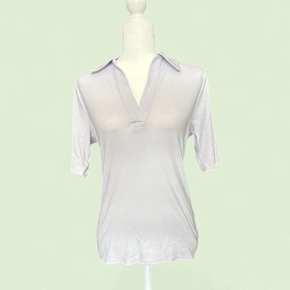 Banana Republic Soft Gray Ribbed Shirt